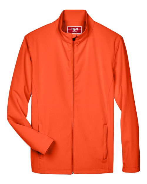 Team 365 Men's Leader Soft Shell Jacket - Sport Orange Front
