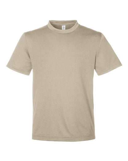 Team 365 Youth Zone Performance Mesh T-Shirt - Desert Khaki Front