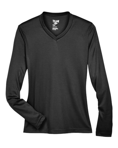 Team 365 Women's Zone Performance Long Sleeve T-Shirt - Black Front