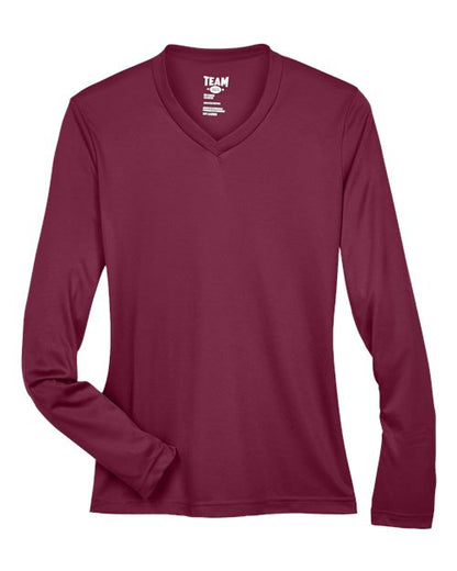 Team 365 Women's Zone Performance Long Sleeve T-Shirt - Sport Maroon Front