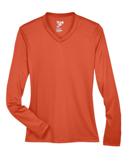 Team 365 Women's Zone Performance Long Sleeve T-Shirt - Sport Orange Front