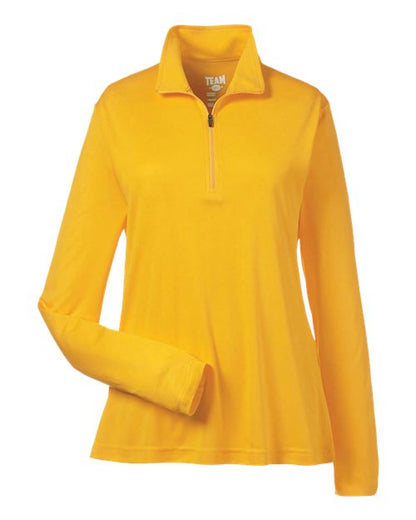Team 365 Women's Zone Performance Quarter-Zip Pullover - Sport Athletic Gold Front