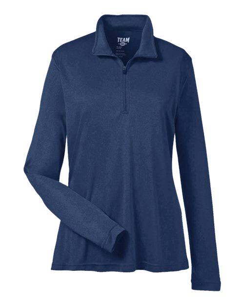 Team 365 Women's Zone Performance Quarter-Zip Pullover - Sport Dark Navy Front