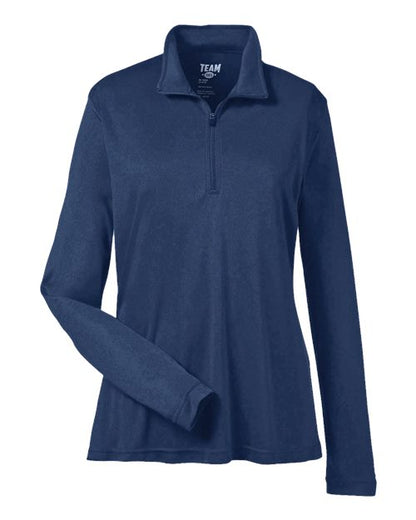 Team 365 Women's Zone Performance Quarter-Zip Pullover - Sport Dark Navy Front