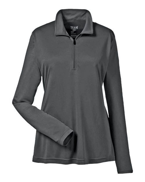 Team 365 Women's Zone Performance Quarter-Zip Pullover - Sport Graphite Front