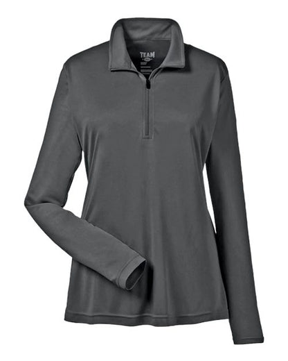 Team 365 Women's Zone Performance Quarter-Zip Pullover - Sport Graphite Front