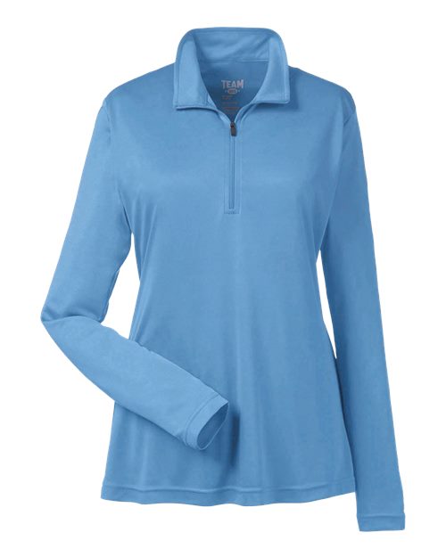 Team 365 Women's Zone Performance Quarter-Zip Pullover - Sport Light Blue Front