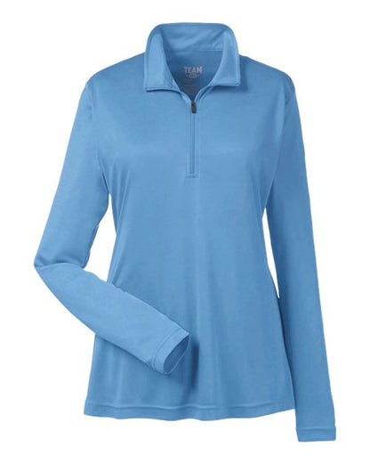 Team 365 Women's Zone Performance Quarter-Zip Pullover - Sport Light Blue Front