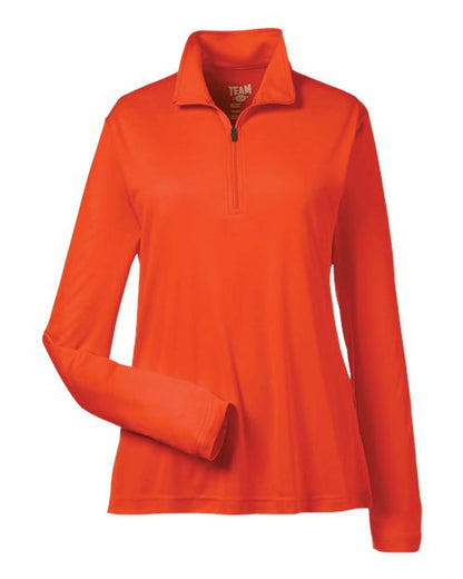 Team 365 Women's Zone Performance Quarter-Zip Pullover - Sport Orange Front