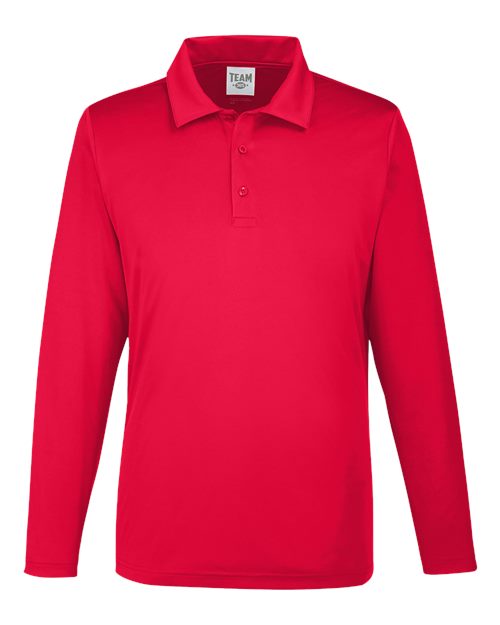 Team 365 Men's Zone Performance Long Sleeve Polo - Sport Red Front