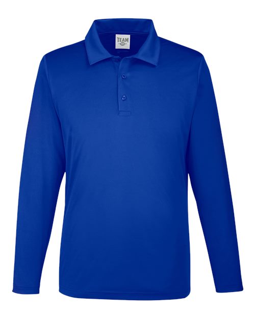 Team 365 Men's Zone Performance Long Sleeve Polo - Sport Royal Front