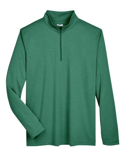 Team 365 Men's Zone Sonic Heather Performance Quarter-Zip Pullover - Sport Forest Heather Front