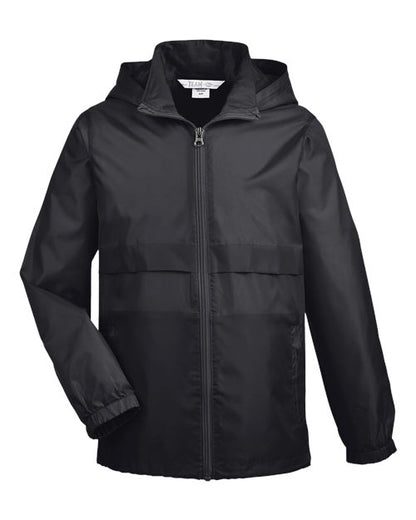 Team 365 Youth Zone Protect Lightweight Jacket - Black Front