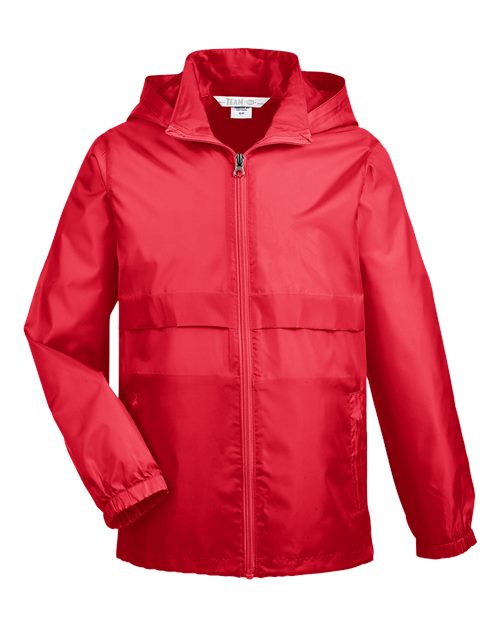 Team 365 Youth Zone Protect Lightweight Jacket - Sport Red Front
