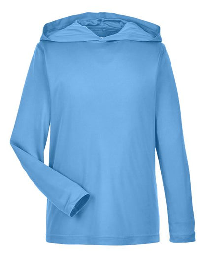 Team 365 Youth Zone Performance Hooded Long Sleeve T-Shirt - Sport Light Blue Front
