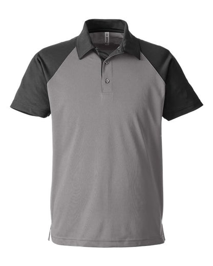 Team 365 Men's Command Snag-Protection Colorblock Polo - Sport Graphite/ Black Front