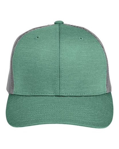 Team 365 Zone Performance Trucker Cap by Yupoong - Sport Forest Heather/ Sport Graphite Front