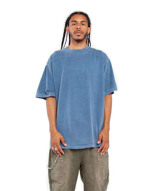 Unisex Max Heavyweight Garment-Dyed Tee - Washed Denim Front