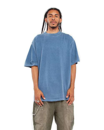 Unisex Max Heavyweight Garment-Dyed Tee - Washed Denim Front