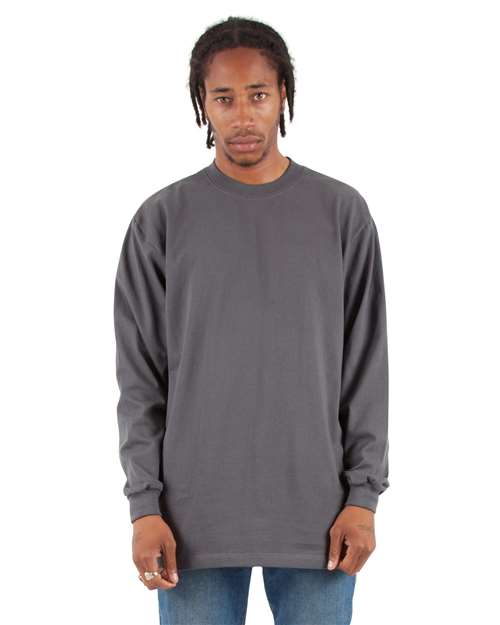 Unisex Max Heavyweight Long Sleeve Tee - Dark Grey Front