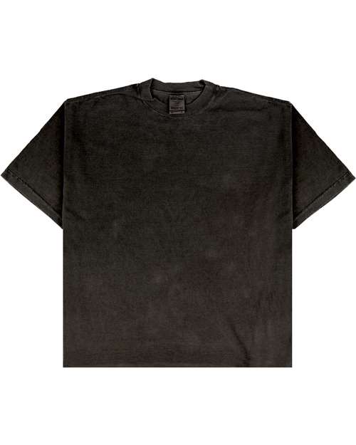 Unisex Max Heavyweight Garment-Dyed Drop Shoulder Tee - Black Front