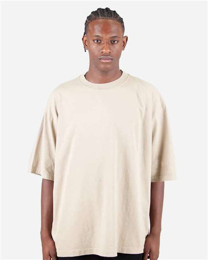 Unisex Max Heavyweight Garment-Dyed Drop Shoulder Tee - Cream Front