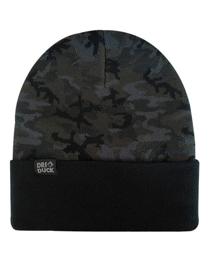 DRI DUCK Coleman Cuffed Beanie - Black Woodland Camo Front
