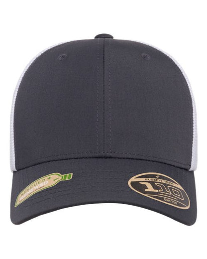 Flexfit 110® Recycled Mesh Cap - Charcoal/ White Front