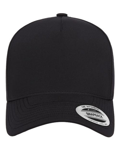 YP Classics Five-Panel Snapback with Perforated Cap - Black Front