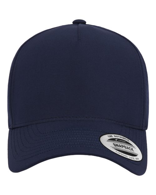 YP Classics Five-Panel Snapback with Perforated Cap - Navy Front