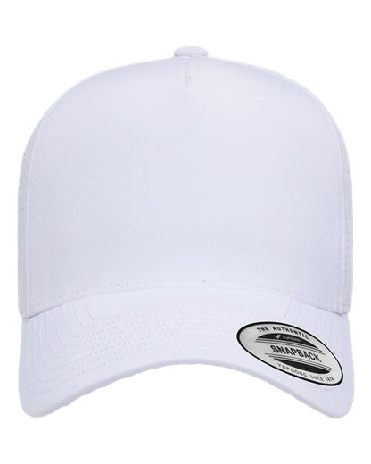 YP Classics Five-Panel Snapback with Perforated Cap - White Front