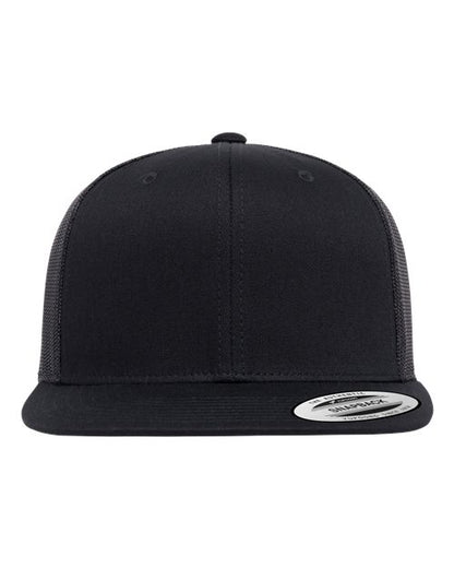 YP Classics Retro High Profile Trucker Cap - Black Front