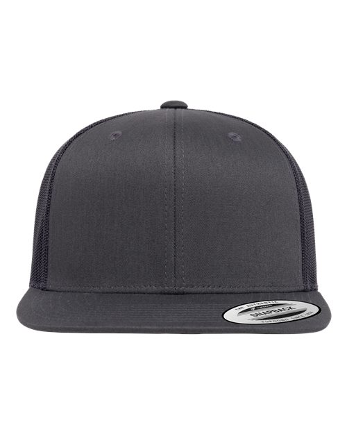 YP Classics Retro High Profile Trucker Cap - Charcoal Front