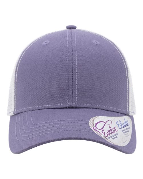 Infinity Her Women's Modern Trucker Cap - Violet/ White Front