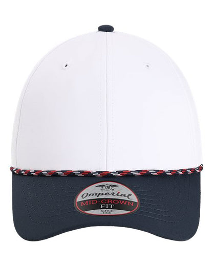 Imperial The Wingman Cap - White/ Navy/ Navy/ Red/ White Front