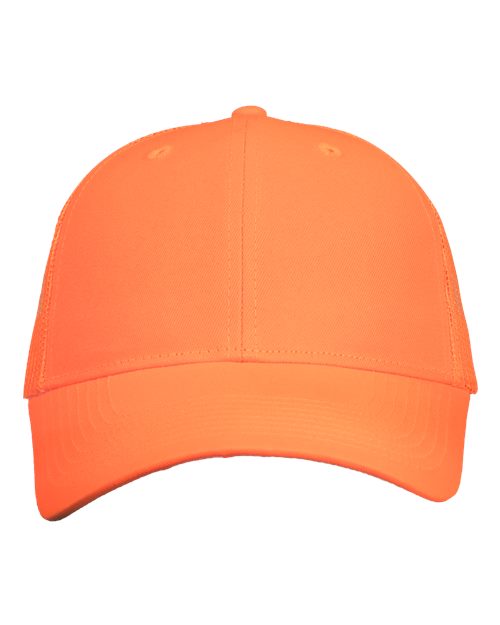 Valucap Mesh-Back Twill Trucker Cap - Neon Orange Front