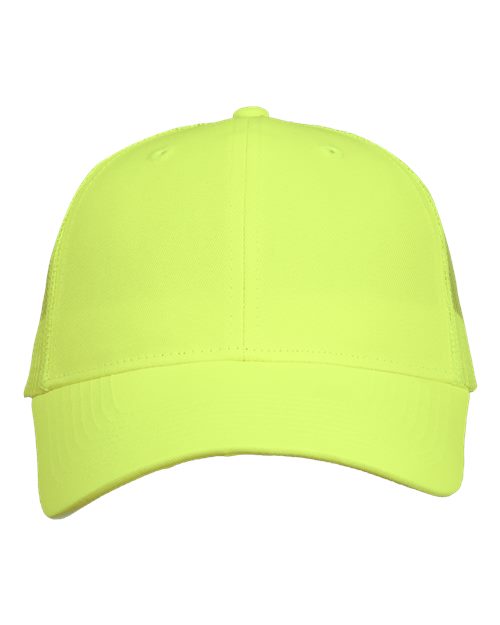 Valucap Mesh-Back Twill Trucker Cap - Neon Yellow Front