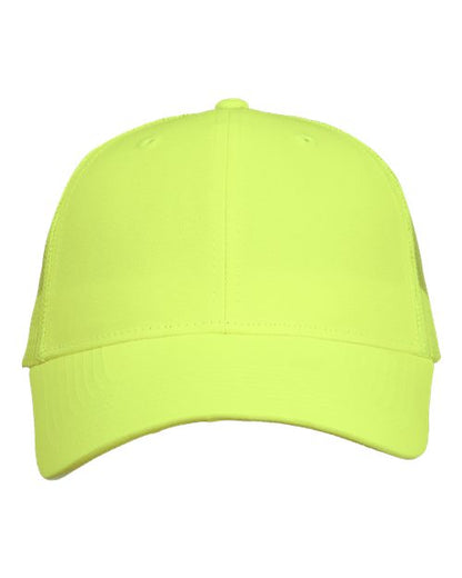 Valucap Mesh-Back Twill Trucker Cap - Neon Yellow Front