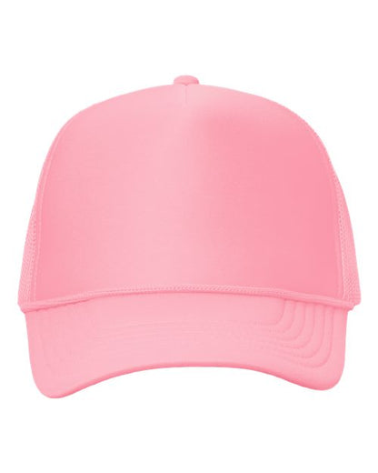 Valucap Foam Mesh-Back Trucker Cap - Pink Front