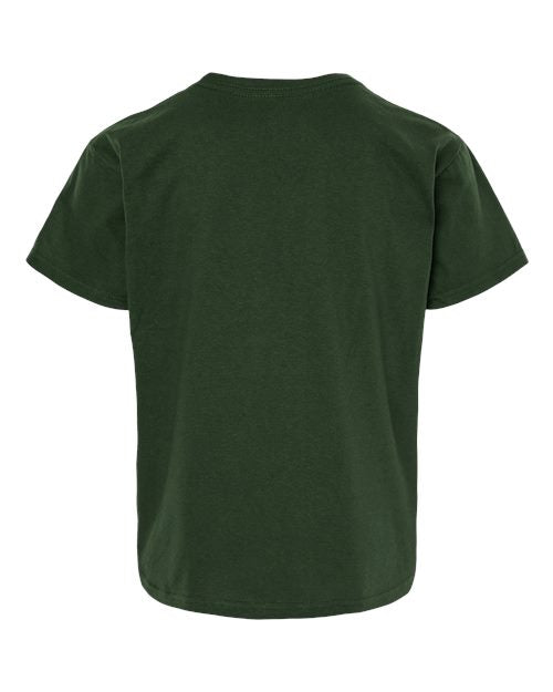 Youth Light Cotton T-Shirt - Forest Green Back
