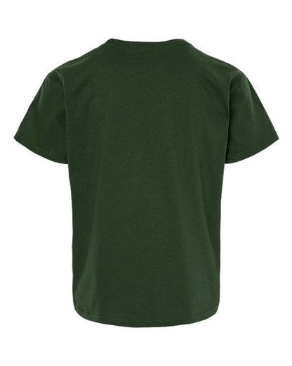 Youth Light Cotton T-Shirt - Forest Green Back