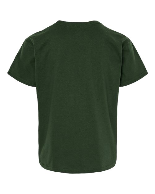 Youth Light Cotton T-Shirt - Forest Green Back