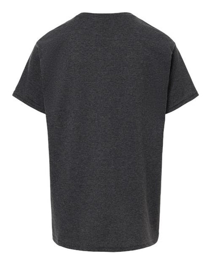 Youth Light Cotton T-Shirt - Heather Dark Grey Back