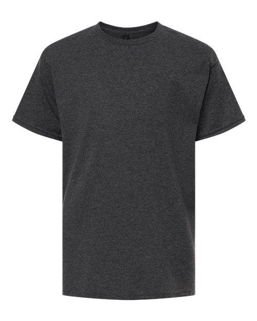Gildan Youth Light Cotton T-Shirt - Heather Dark Grey Front