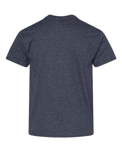 Youth Light Cotton T-Shirt - Heather Navy Back