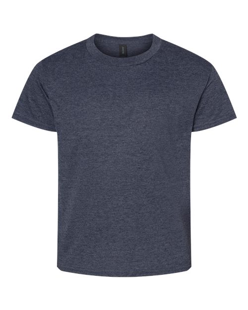 Gildan Youth Light Cotton T-Shirt - Heather Navy Front