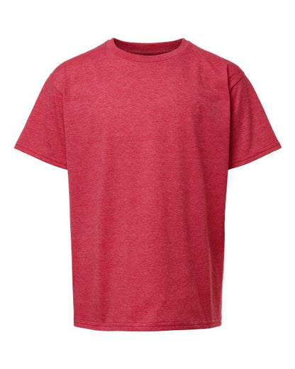 Youth Light Cotton T-Shirt - Heather Red Front
