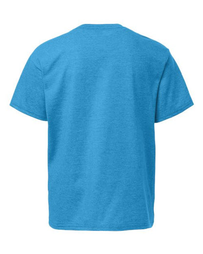 Youth Light Cotton T-Shirt - Heather Sapphire Back