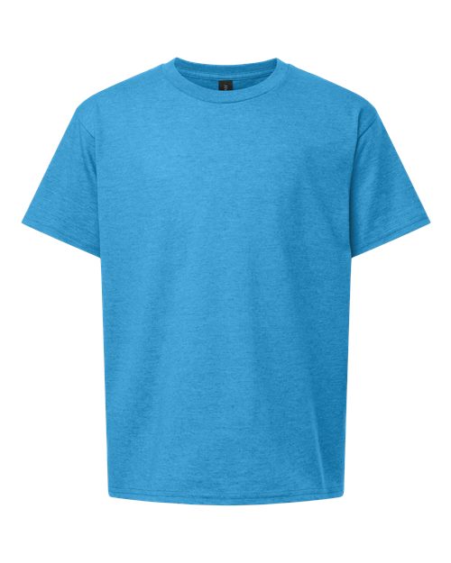 Gildan Youth Light Cotton T-Shirt - Heather Sapphire Front
