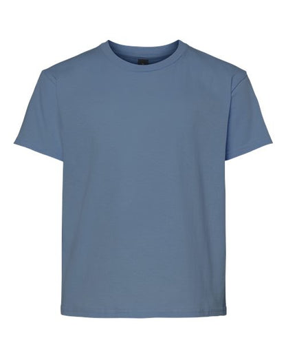 Youth Light Cotton T-Shirt - Indigo Blue Front